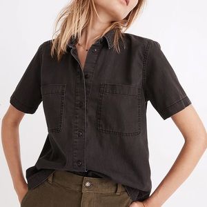 Made well short sleeve button down - faded black